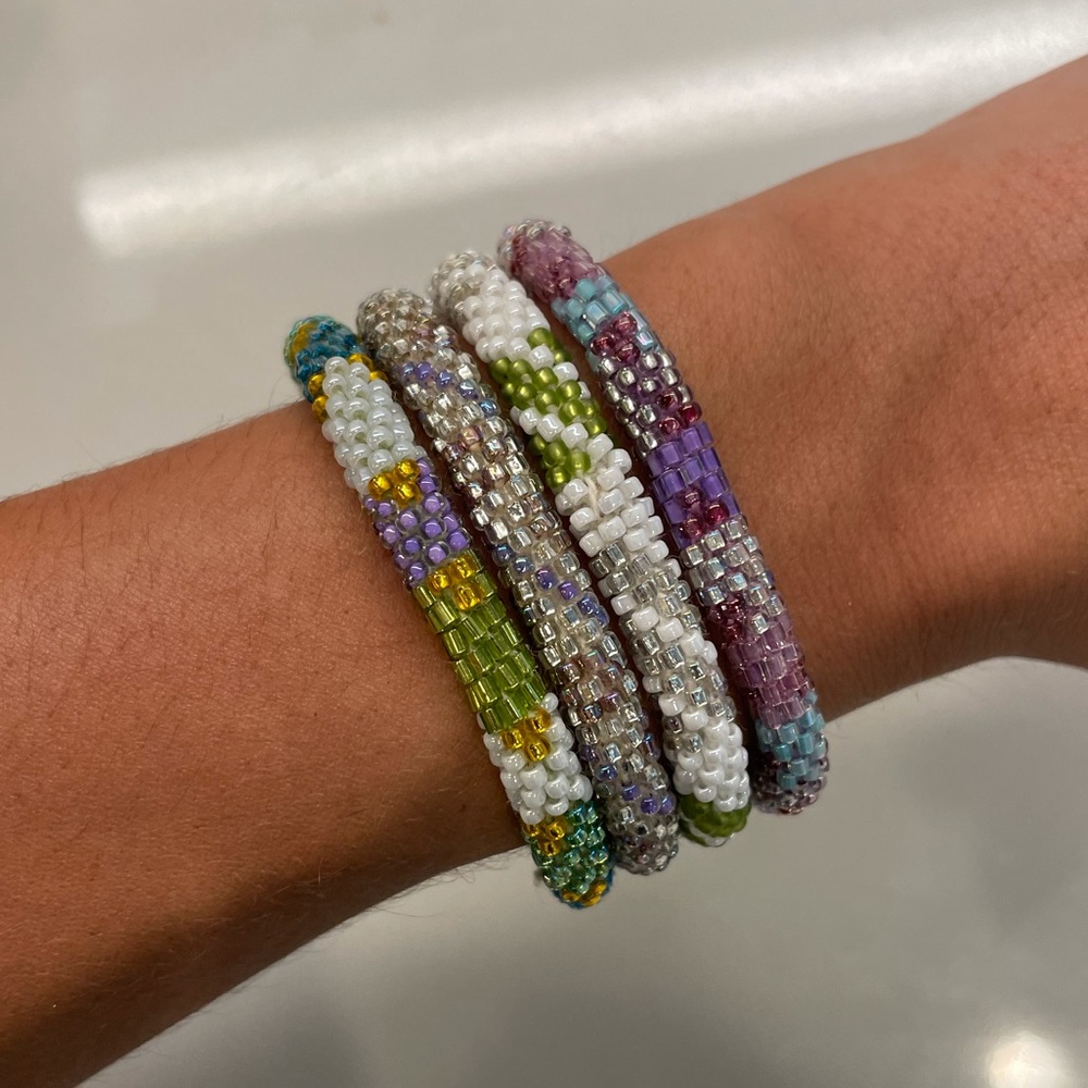 Multi-color Nepal beaded bracelets